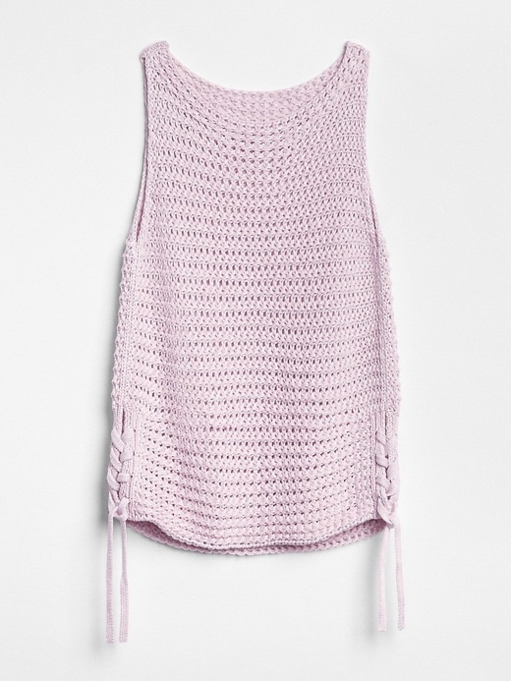 GAP size small side tie Lilac Crochet Sleeveless Knit Top